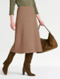 Two Piece Brushed Rib Top and Skirt Set - Oatmeal
