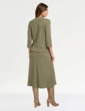 Two Piece Brushed Rib Top and Skirt Set - Soft Green