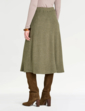 Two Piece Brushed Rib Top and Skirt Set - Soft Green