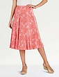 Plisse Skirt 25 Inch - Coral Print