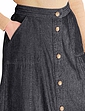 Button Through Skirt - Black Denim