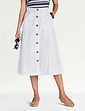 Button Through Skirt - White