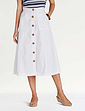 Button Through Skirt - White