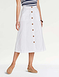 Button Through Skirt - White