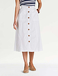 Button Through Skirt - White