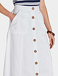 Button Through Skirt - White