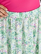 Print Elasticated Waist Skirt - Green