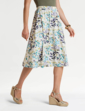 Print Elasticated Waist Skirt - Ivory Multi