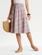 Print Elasticated Waist Skirt - Khaki