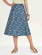 Print Elasticated Waist Skirt - Navy Floral Print