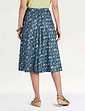 Print Elasticated Waist Skirt - Navy Floral Print