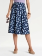 Print Elasticated Waist Skirt - Navy