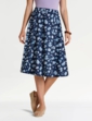 Print Elasticated Waist Skirt - Navy