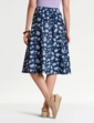 Print Elasticated Waist Skirt - Navy