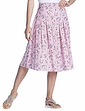 Viscose Print Pleat Front Skirt - Pink