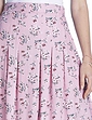 Viscose Print Pleat Front Skirt - Pink