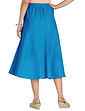 Fully Lined Linen Mix Skirt - Blue