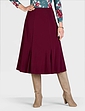 Lined Soft Jersey Skirt - Wine