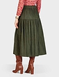 Tiered Cord Skirt - Green