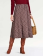 Six Panel Diamond Check Skirt - Chocolate