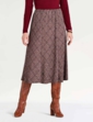 Six Panel Diamond Check Skirt - Chocolate
