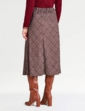 Six Panel Diamond Check Skirt - Chocolate