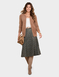 Six Panel Diamond Check Skirt - Olive