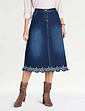 Embroidered Hem Skirt - Indigo