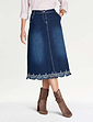 Embroidered Hem Skirt - Indigo