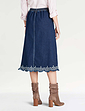 Embroidered Hem Skirt - Indigo