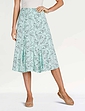 Lined Print Jersey Skirt - Duck Egg