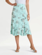 Lined Print Jersey Skirt - Mint