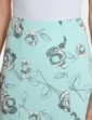 Lined Print Jersey Skirt - Mint