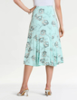 Lined Print Jersey Skirt - Mint