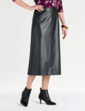 Faux Leather Skirt - Black