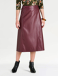 Faux Leather Skirt - Burgundy