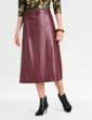 Faux Leather Skirt - Burgundy
