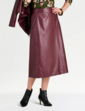 Faux Leather Skirt - Burgundy