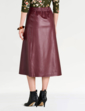 Faux Leather Skirt - Burgundy