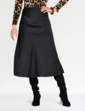 Pull On Bias Cut Satin Skirt - Black