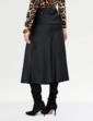 Pull On Bias Cut Satin Skirt - Black