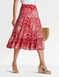 Crinkle Patchwork Print Skirt - Red Print