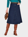 Denim Panel Skirt - Indigo