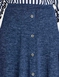 Lined Pull On Skirt with Mock Button Fastening - Blue