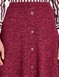Lined Pull On Skirt with Mock Button Fastening - Wine