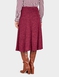 Lined Pull On Skirt with Mock Button Fastening - Wine