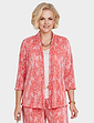 Floral Plisse Soft Jacket - Coral Print