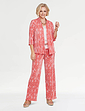 Floral Plisse Soft Jacket - Coral Print