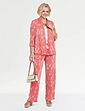 Floral Plisse Soft Jacket - Coral Print