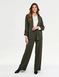 Gold Buttoned Tailored Jacket - Olive